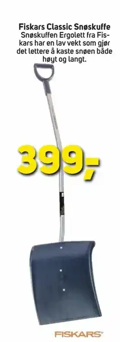 Megaflis Fiskars Classic Snøskuffe tilbud