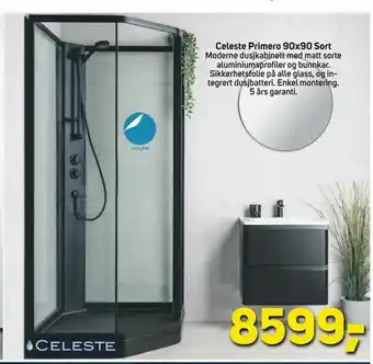 Megaflis Celeste Primero 90x90 Sort tilbud
