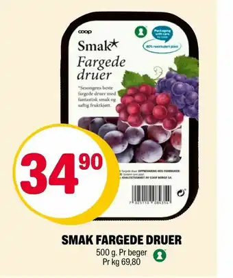 Coop Extra Smak fargede druer tilbud