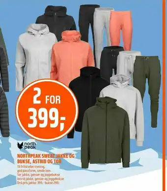 Coop Obs Northpeak sweat jakke og bukse, astrid og tor tilbud