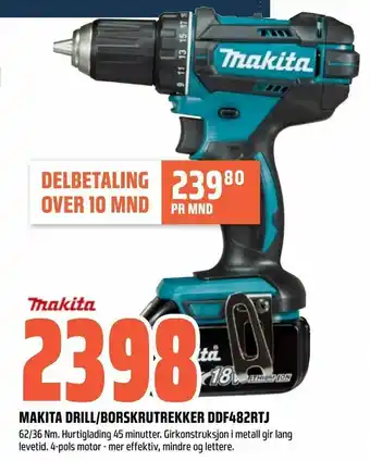 Coop Obs Makita drill/borskrutrekker ddf482rtj tilbud