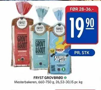 Rema 1000 Mesterbakeren, 660-750 g, 26,53-30,15 pr. kg tilbud