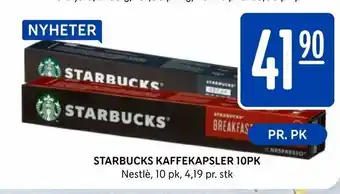 Rema 1000 Starbucks kaffekapsler 10pk tilbud