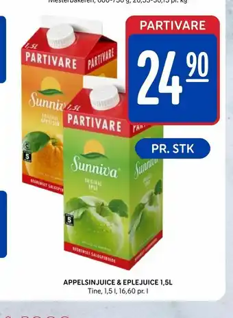 Rema 1000 Appelsinjuice & eplejuice 1,5l tilbud