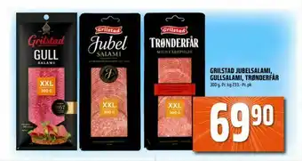 Coop Obs Grilstad jubelsalami, gullsalami, trønderfår tilbud