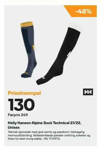 XXL Sport Helly Hansen Alpine Sock Technical 21/22, Unisex tilbud