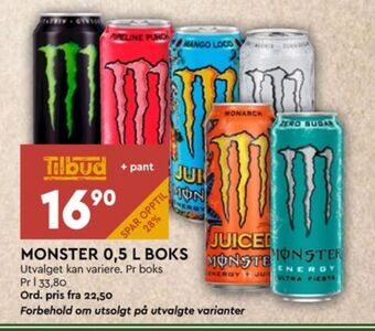 Coop Mega Monster energy energidrikk tilbud