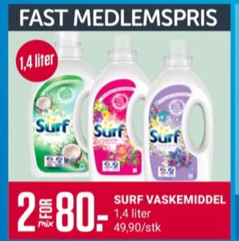 Europris Surf vaskemiddel-flytende tilbud