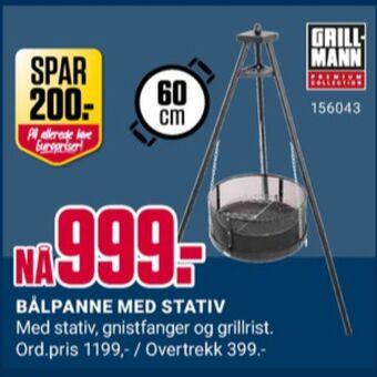 Europris Grillman bålpanne tilbud