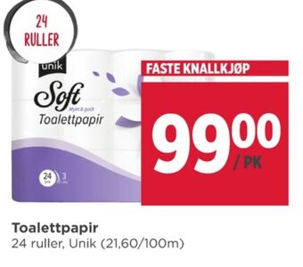Meny Unik toalettpapir tilbud