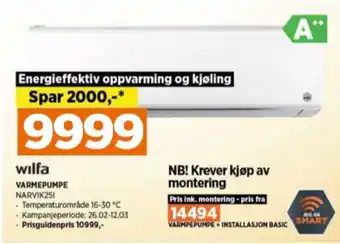 POWER Wilfa varmepumpe tilbud