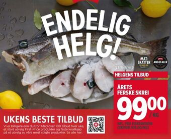 Meny Årets ferske skrei tilbud