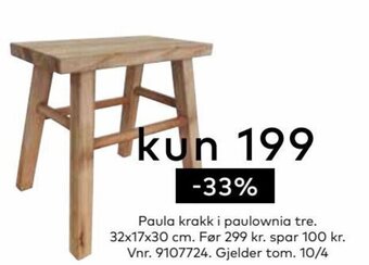 Skeidar Paula Krakk i Paulownia Tre tilbud