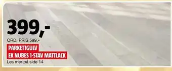 Bauhaus Parkettgulv ek nubes 1-stav mattlack tilbud