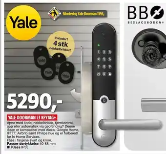 Bauhaus Yale doorman l3 keytag+ tilbud