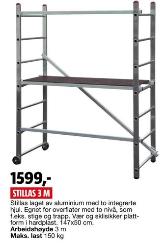 Bauhaus Stillas 3 m tilbud