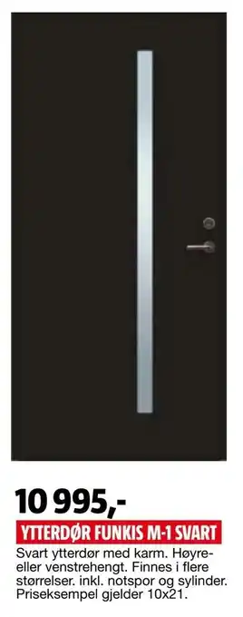 Bauhaus Ytterdør funkis m-1 svart tilbud