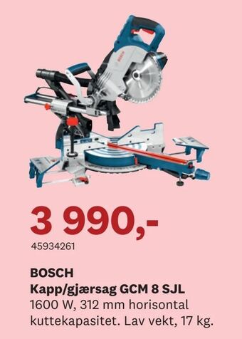 Bygger'n BOSCH Kapp/gjærsag GCM 8 SJL tilbud