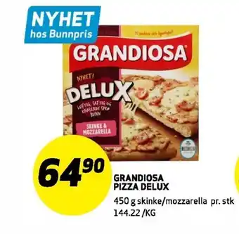 Bunnpris Grandiosa Pizza Delux tilbud