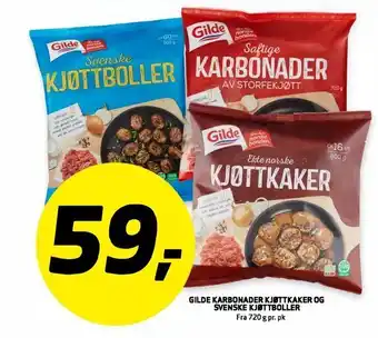 Bunnpris GILDE KARBONADER KJØTTKAKER OG SVENSKE KJØTTBOLLER tilbud