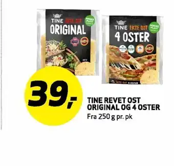Bunnpris Tine revet ost original og 4 oster tilbud
