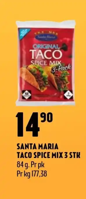 Coop Prix Santa maria taco spice mix 3 stk tilbud