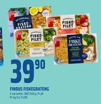 Coop Obs Findus fiskegrateng tilbud