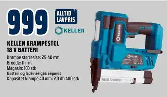 Obs Bygg Kellen krampestol 18 v batteri tilbud
