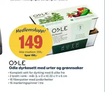 Coop Obs Odle dyrkesett med urter og grønnsaker tilbud