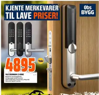Obs Bygg Yale doorman l3 home tilbud