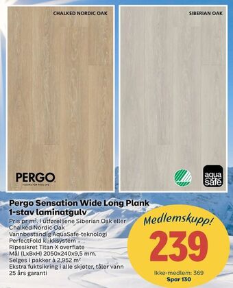Coop Byggmix Pergo Sensation Wide Long Plank 1-stav laminatgulv tilbud