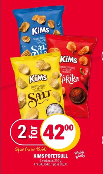 Coop Extra Kims potetgull tilbud