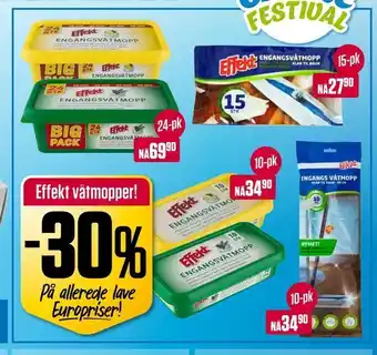 Europris Effekt våtmopper tilbud