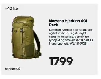 XXL Sport Norrøna Hjerkinn 40l Pack tilbud