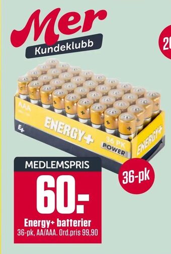 Europris Energy+ batterier tilbud