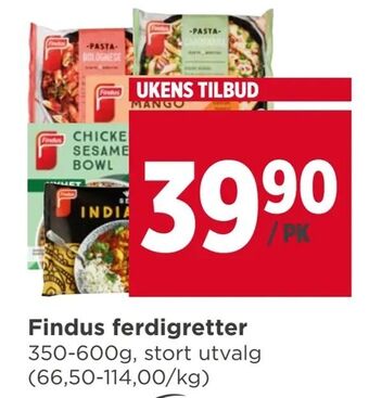 Meny Findus ferdigretter tilbud