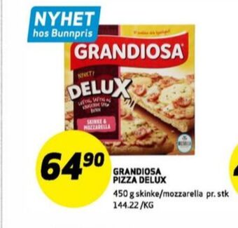 Bunnpris Grandiosa pizza tilbud