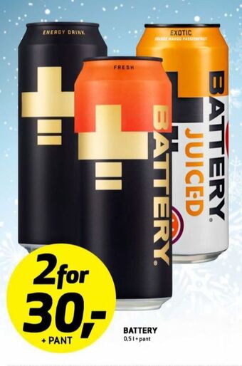 Bunnpris Battery energidrikk tilbud