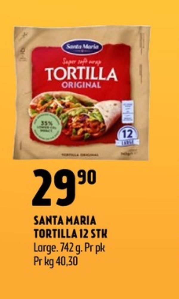 Coop Prix Santa maria tortilla tilbud