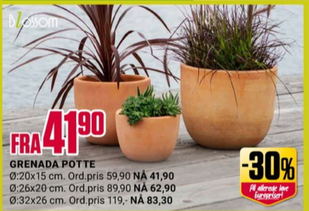 Europris Ukjent blomsterpotte tilbud