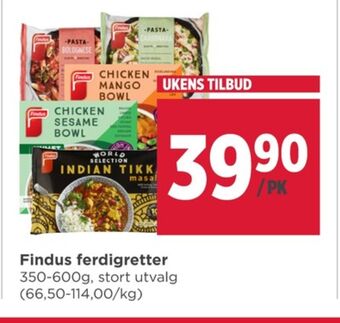 Meny Findus ferdigretter tilbud