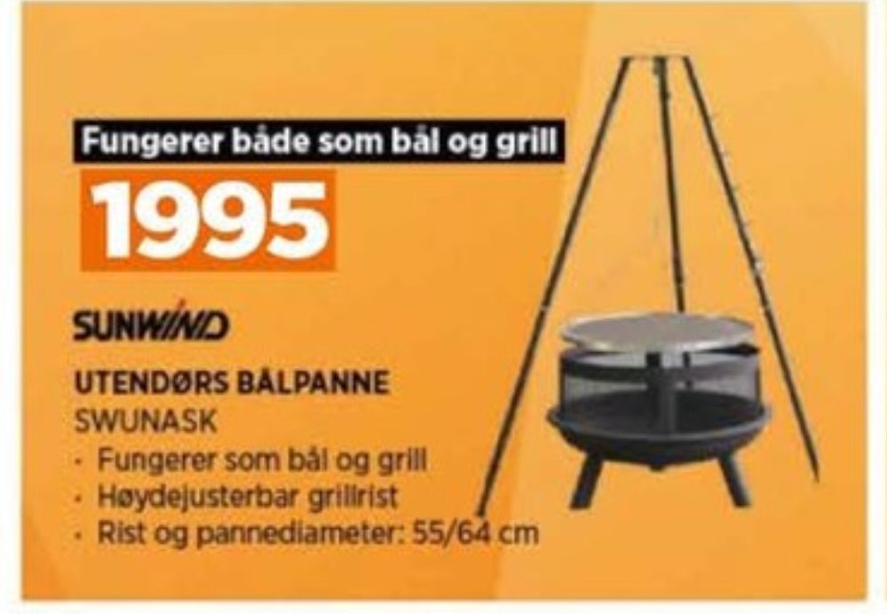 POWER Sunwind bålpanne tilbud