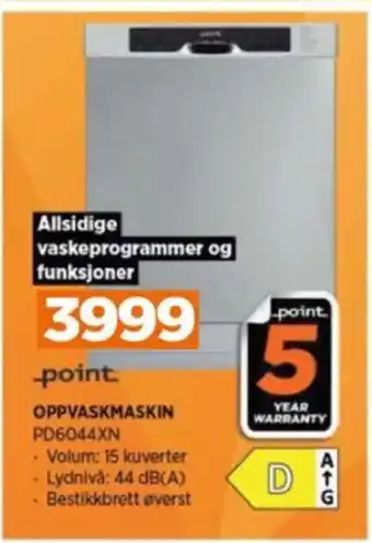 POWER Point oppvaskmaskin tilbud