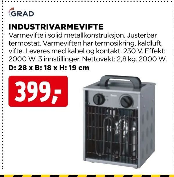 jem & fix Industrivarmevifte tilbud