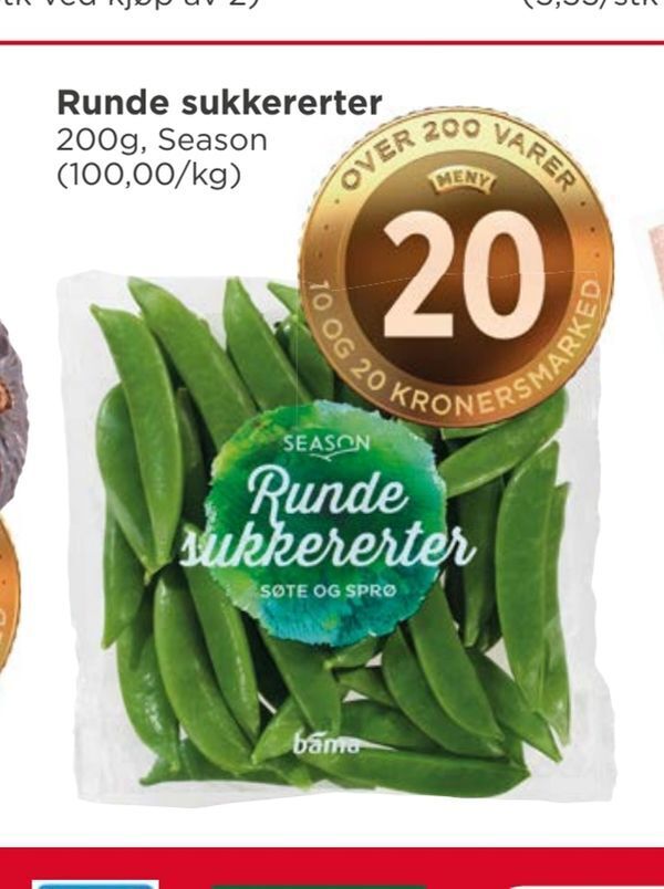 Meny Runde sukkererter tilbud