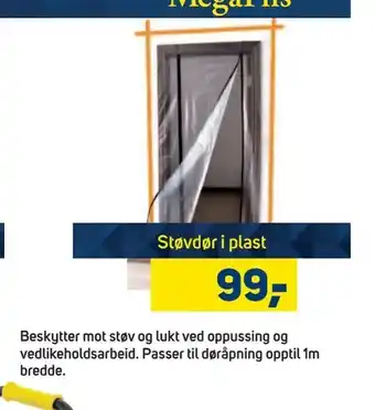 Megaflis Støvdør i plast tilbud