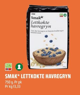 Coop Obs Smak* lettkokte havregryn tilbud