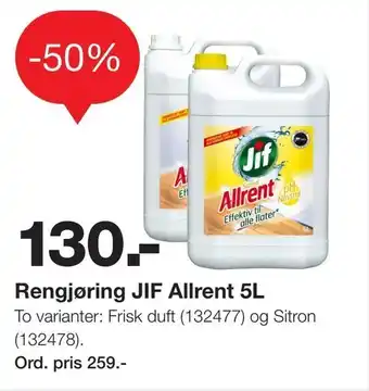 Staples Rengjøring JIF Allrent 5L tilbud