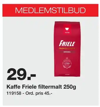 Staples Kaffe Friele filtermalt 250g tilbud