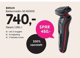 ELON Braun Barbermaskin 50-R1000S tilbud